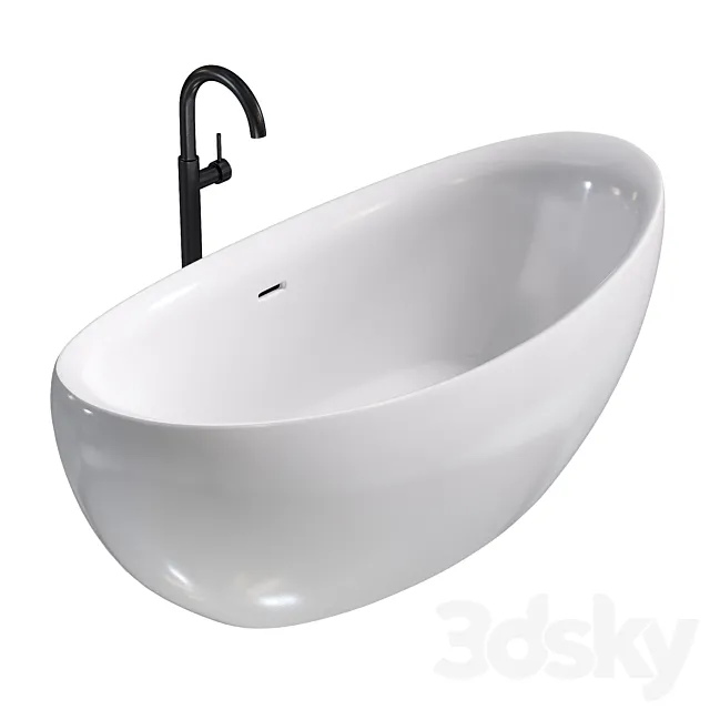 Freestanding bathtub Abber AB9236 3D Model