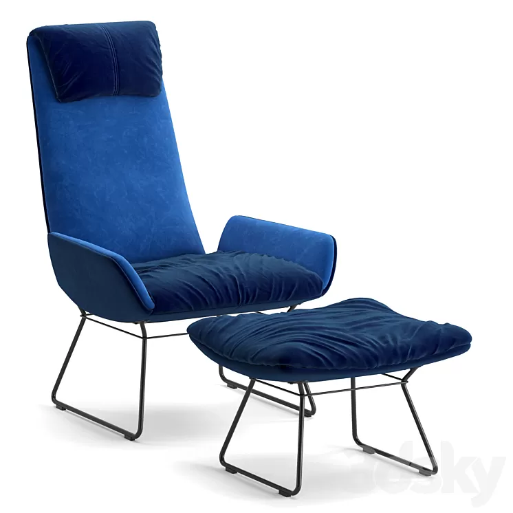 Freifrau Amelie Lounge Chair 3D Model