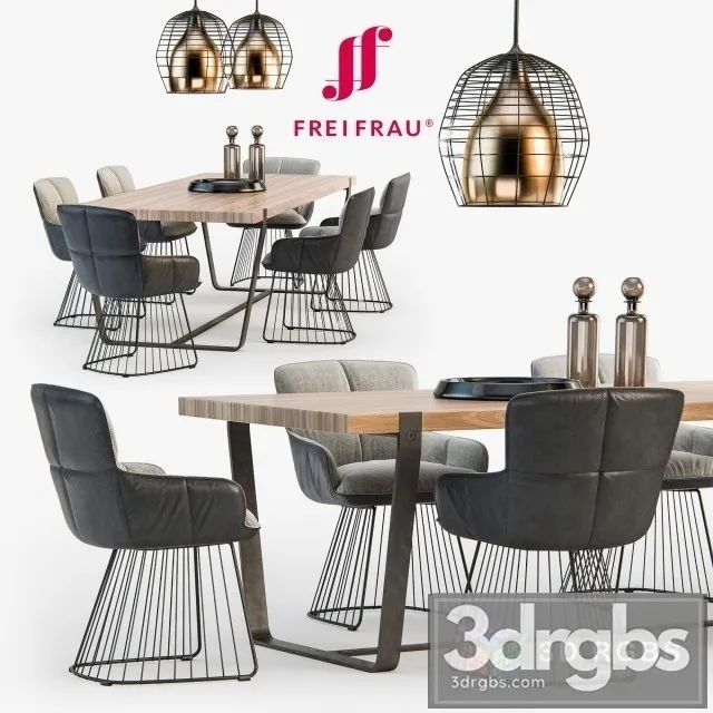 Freifrau Dining Set 01 3D Model Download Freifrau Dining Set 01 3D Model Download