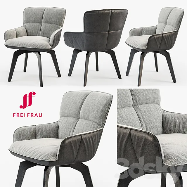 Freifrau Marla armchair low wooden frame 3DModel