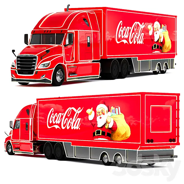 Freightliner Cascadia Santa Claus truck 3D Model
