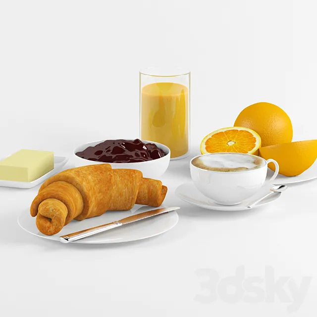 French breakfast 3DModel French breakfast 3DModel