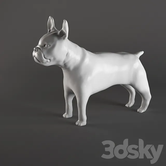French Bulldog Figurine 3D Model