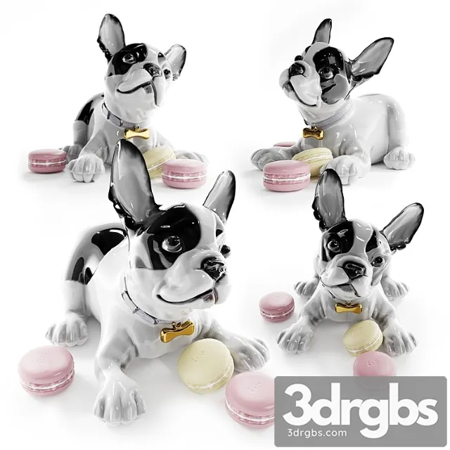 French bulldog with macarons dog figurine 3D Model Download