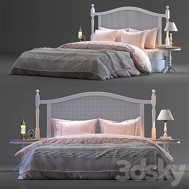 French Country Bed 3DModel