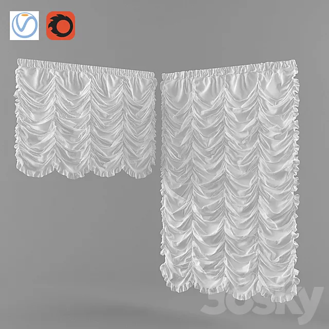 French Curtain Vray + Corona 3D Model French Curtain Vray + Corona 3D Model