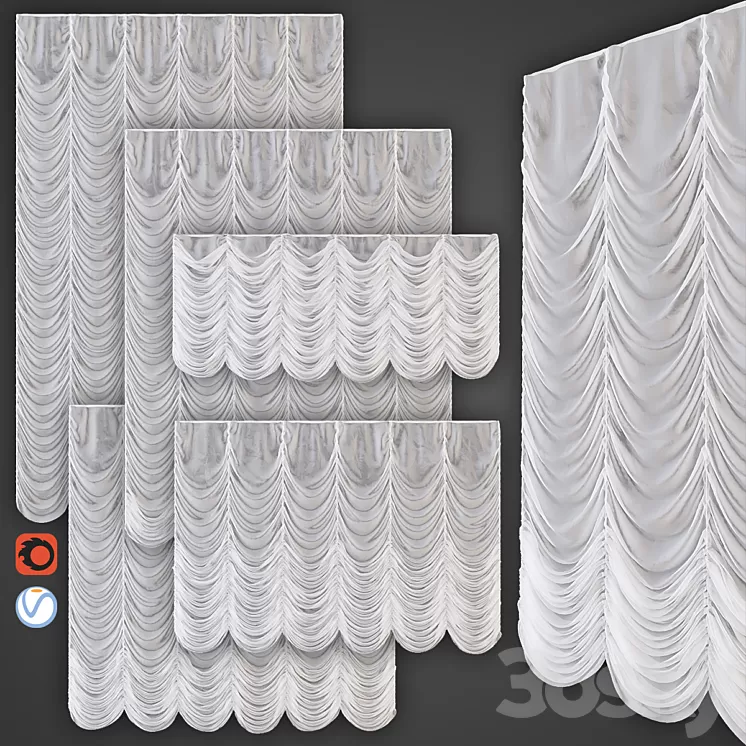French curtains 3D Model