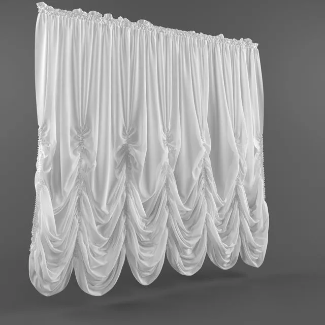 French curtains (white) 3D Model