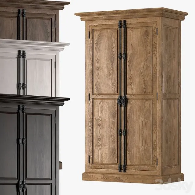 FRENCH PANEL DOUBLE-DOOR CABINET 3D Model