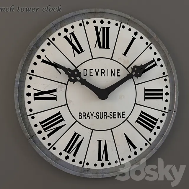 French tower clock 3DModel French tower clock 3DModel