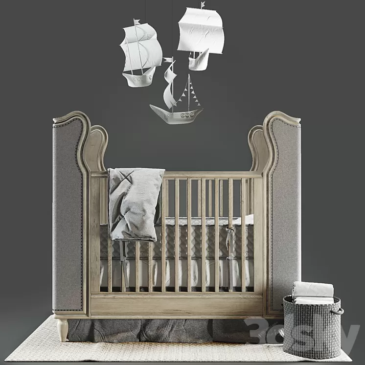 FRENCH UPHOLSTERED WING 3D Model