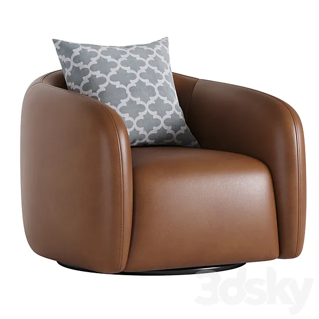 Fresno Leather Swivel Chair 3D Model Fresno Leather Swivel Chair 3D Model