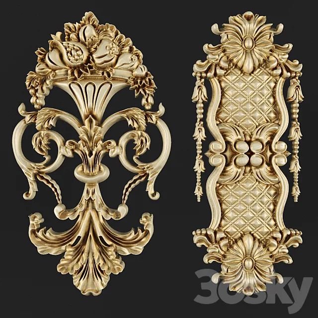Fretwork. Carving. 3D Model