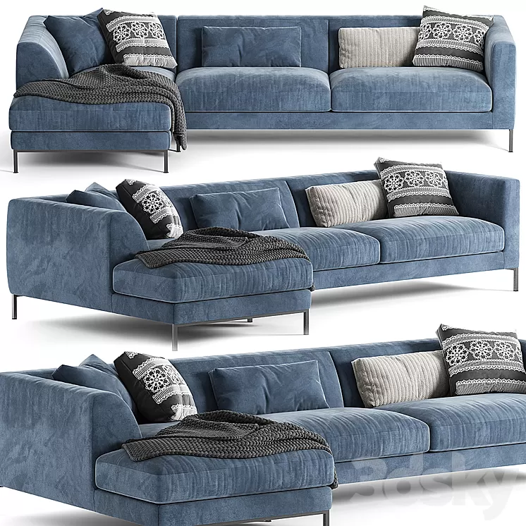 Frigerio salotti otto corner sofa 3D Model