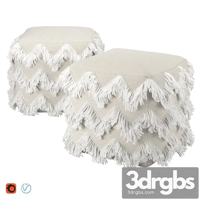 Fringed pouf 2 3D Model Download