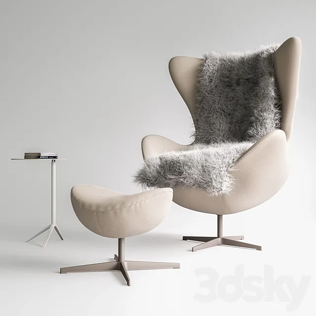 Fritz Hansen- Egg chair set 3DModel