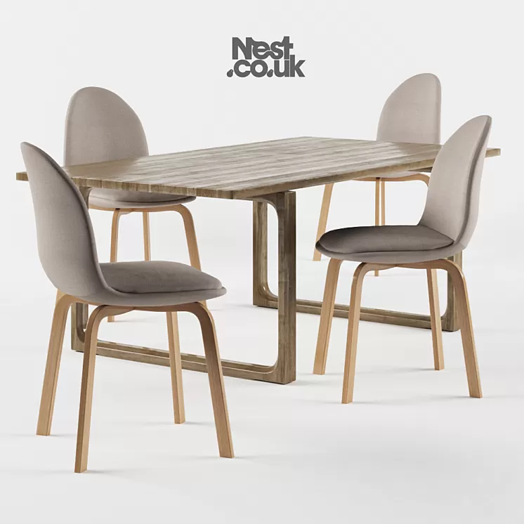 Fritz Hansen Sammen Chair and the table 3D Model Fritz Hansen Sammen Chair and the table 3D Model
