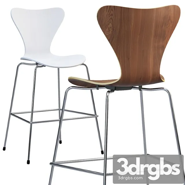Fritz hansen series 7 counter stool 2 3D Model Download Fritz hansen series 7 counter stool 2 3D Model Download