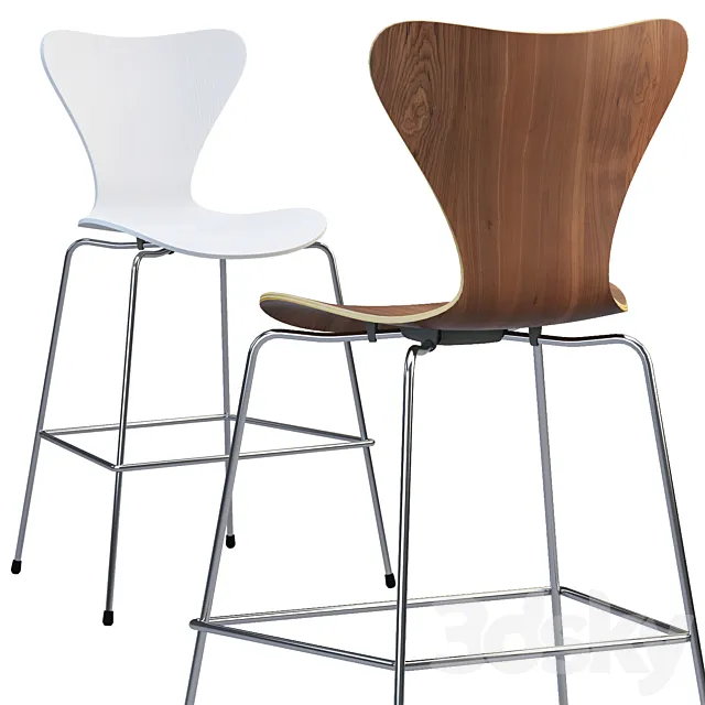 Fritz Hansen Series 7 counter stool 3DModel