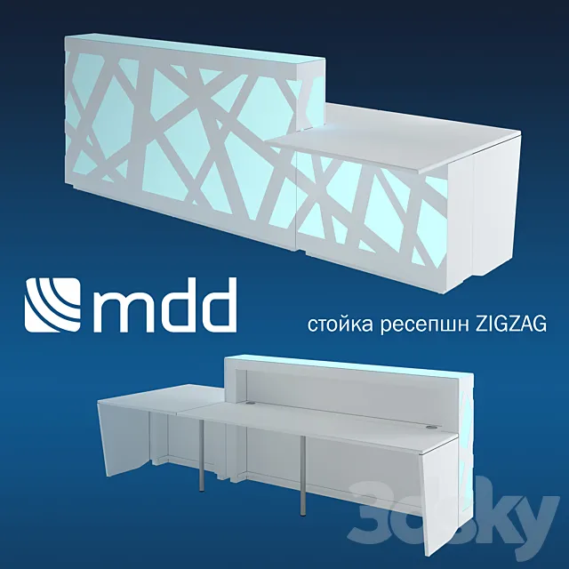 Front desk ZIGZAG MDD 3D Model