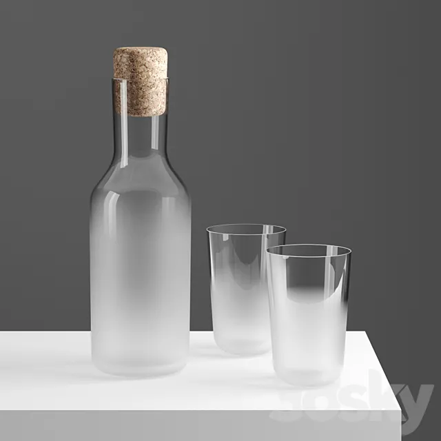 Frost glass and carafe by Front for Stelton 3D Model