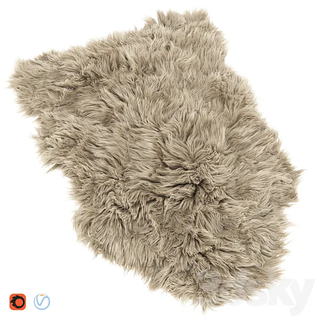Frost Lux Fur Room Latte Rug 3D Model Frost Lux Fur Room Latte Rug 3D Model