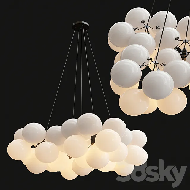 Frosted Bubble Chandelier 3D Model