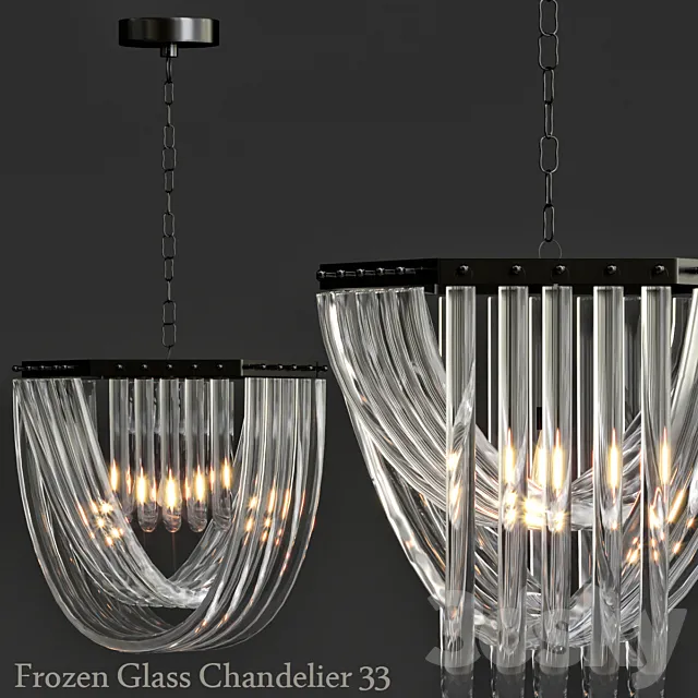 Frozen Glass Chandelier 33 3DModel Frozen Glass Chandelier 33 3DModel