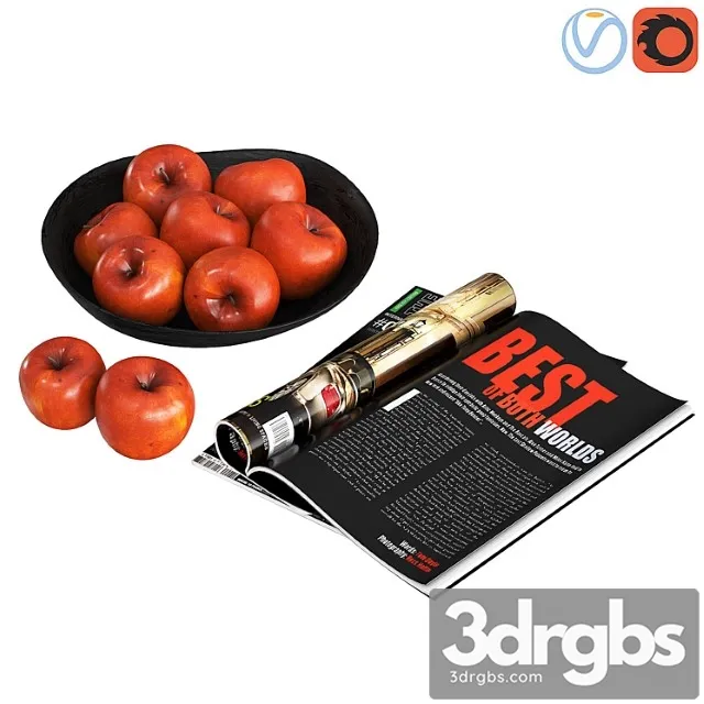 Fruit bowls red apples 3D Model Download