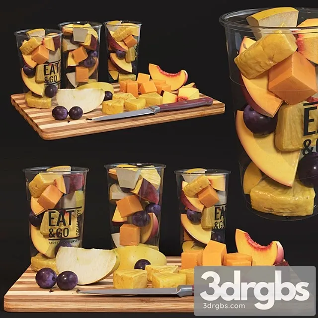 Fruit in glasses 3D Model Download