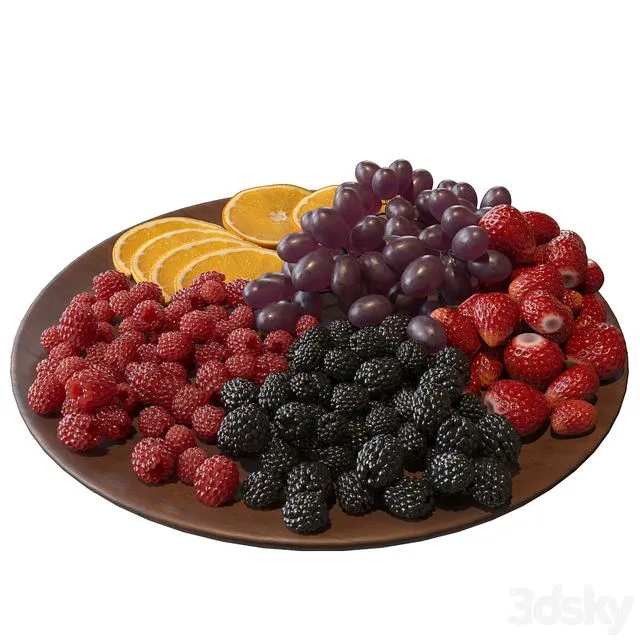 Fruit plate 3D Model Fruit plate 3D Model