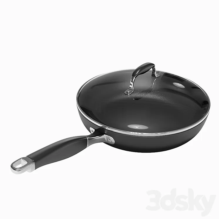fry pan calphalon 3D Model fry pan calphalon 3D Model