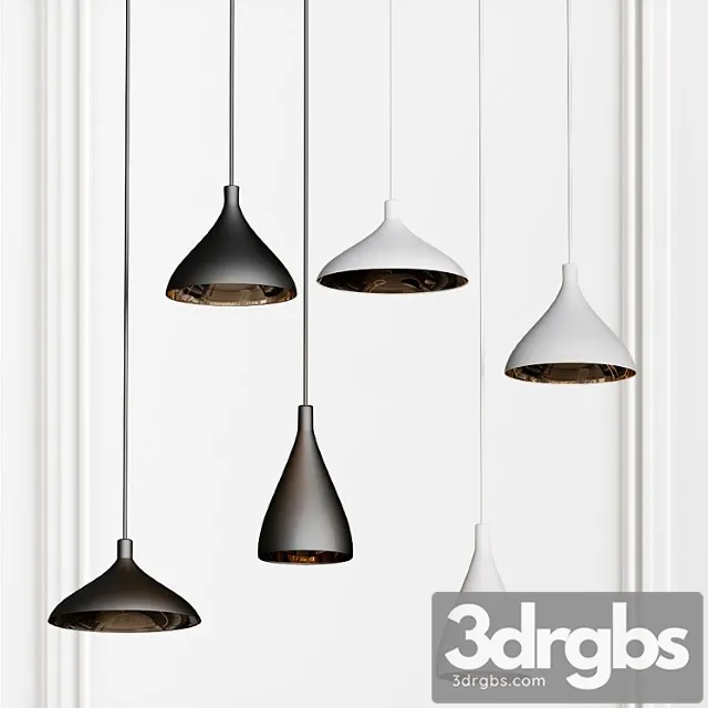 Fucsia 3-light cluster pendant 3D Model Download