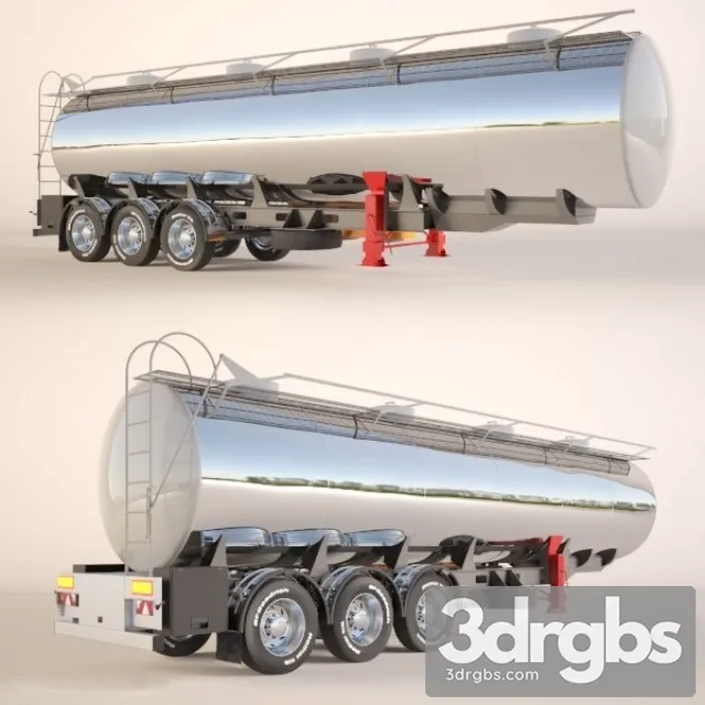 Fuel Tank Trailer 3D Model Download