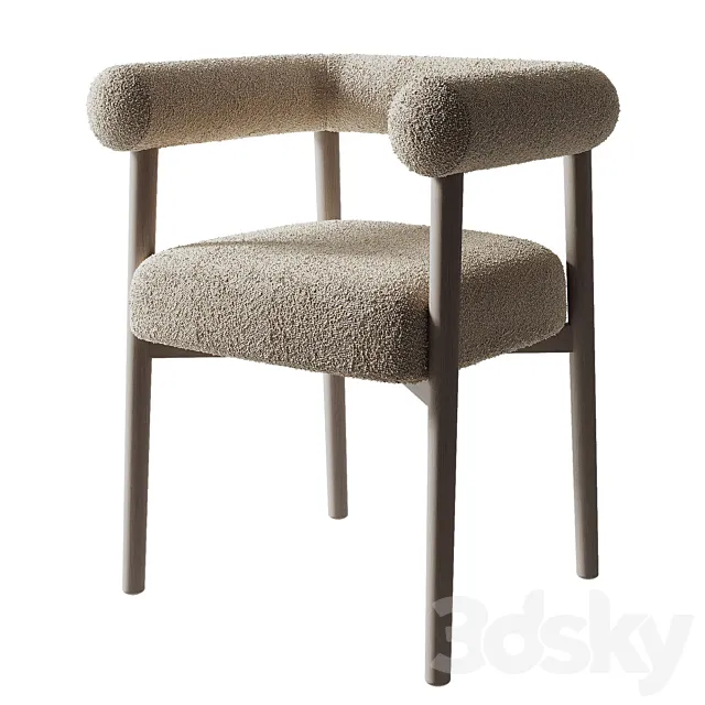 Fulbourn Taupe Boucle Dining Chair 3D Model Fulbourn Taupe Boucle Dining Chair 3D Model