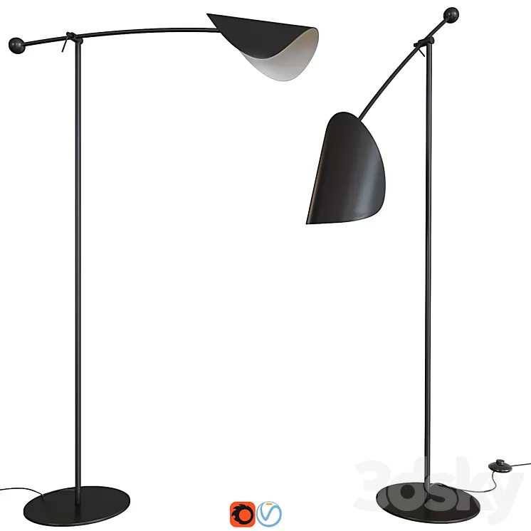 Funambule Adjustable Reading Floor Lamp 3D Model