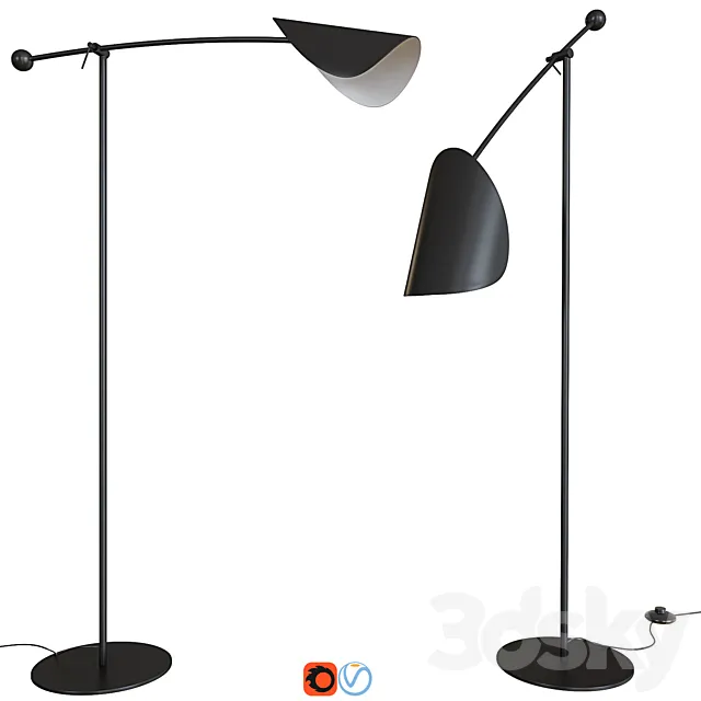 Funambule Adjustable Reading Floor Lamp 3DModel