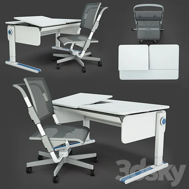 Function ergonomic desks and chairs 3DModel