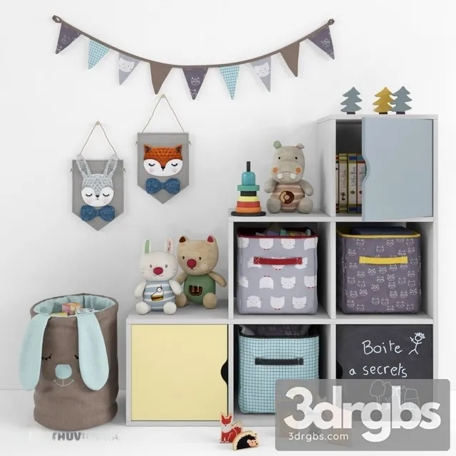 Funiture Child Set 01 3D Model Download