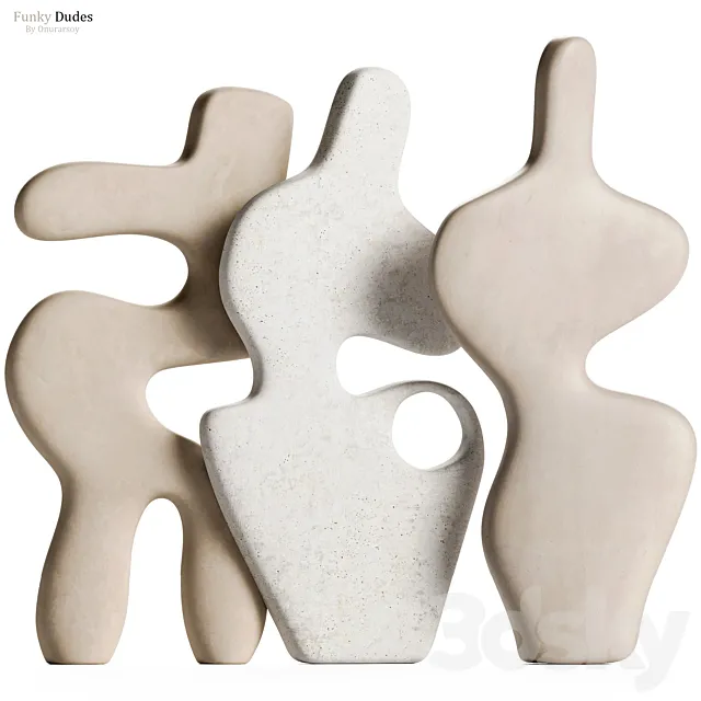 Funky Dudes – Abstract Sculpture Set 3D Model