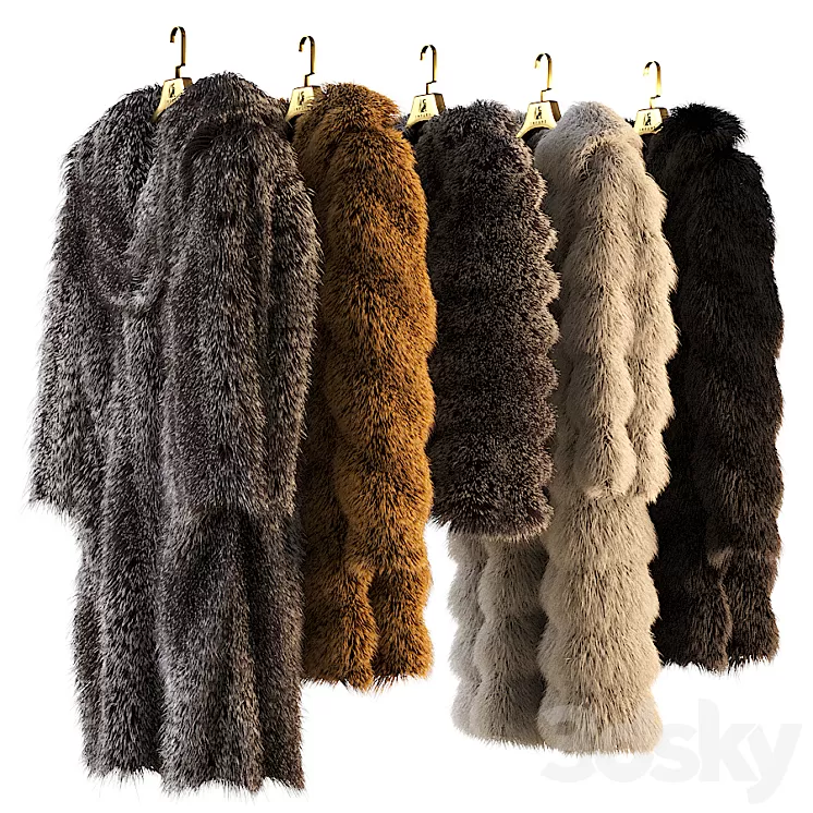 Fur coats 3D Model Fur coats 3D Model