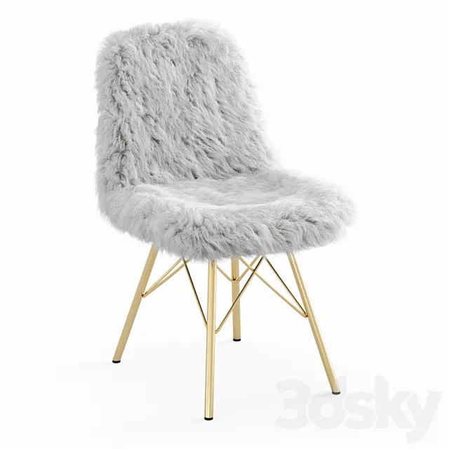 Fur white chair 3D Model Fur white chair 3D Model