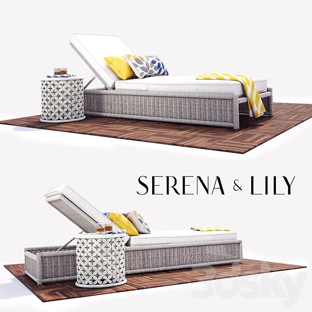 Furn Pacifica chaise lounge 3D Model Furn Pacifica chaise lounge 3D Model