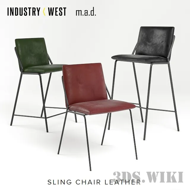 furniture – A collection of leather chairs from Industry West and M.A.D. 3D Model