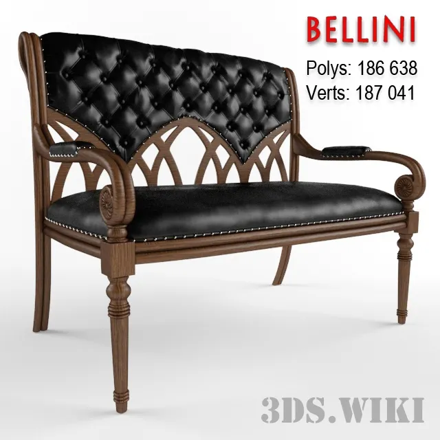furniture – A leather two-seater sofa  is Albion 3D Model