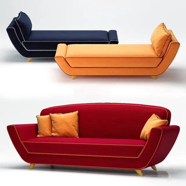 furniture – A sofa and chaise longue by Minah Meritalia 3D Model