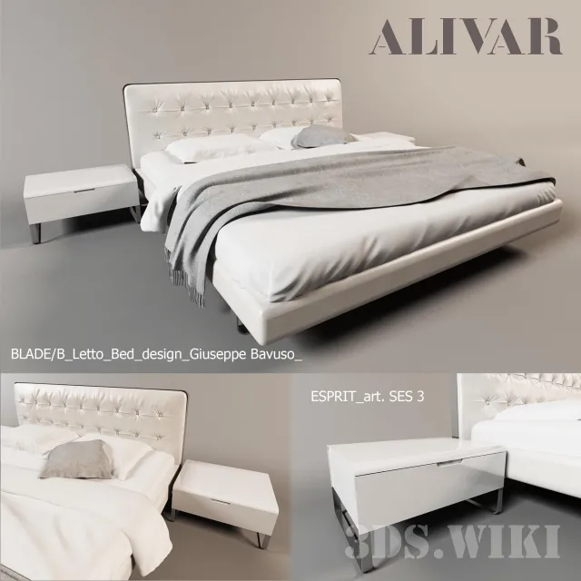 furniture – Alivar Blade bed with its own cabinet 3D Model