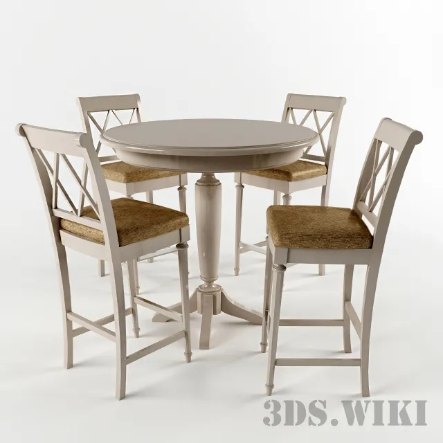 furniture – American dining set 3D Model