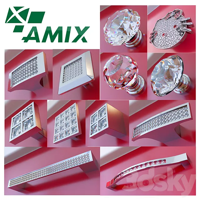 Furniture AMIX firm handles c crystals (with rhinestones) _vol.6 3DModel