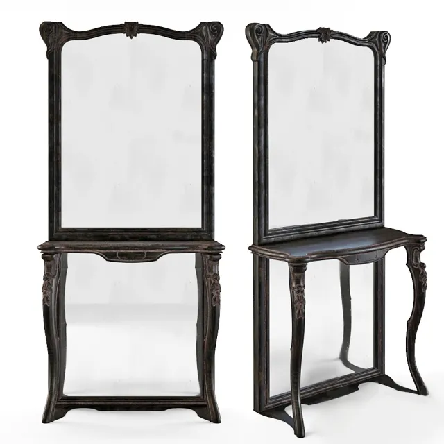 furniture – An old console with a mirror 3D Model